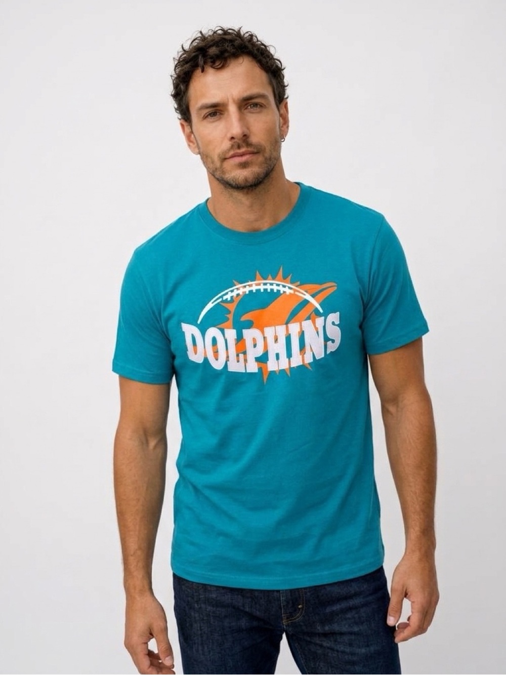 Miami Dolphins Teal Graphic Tee - Official NFL Apparel Team Logo L